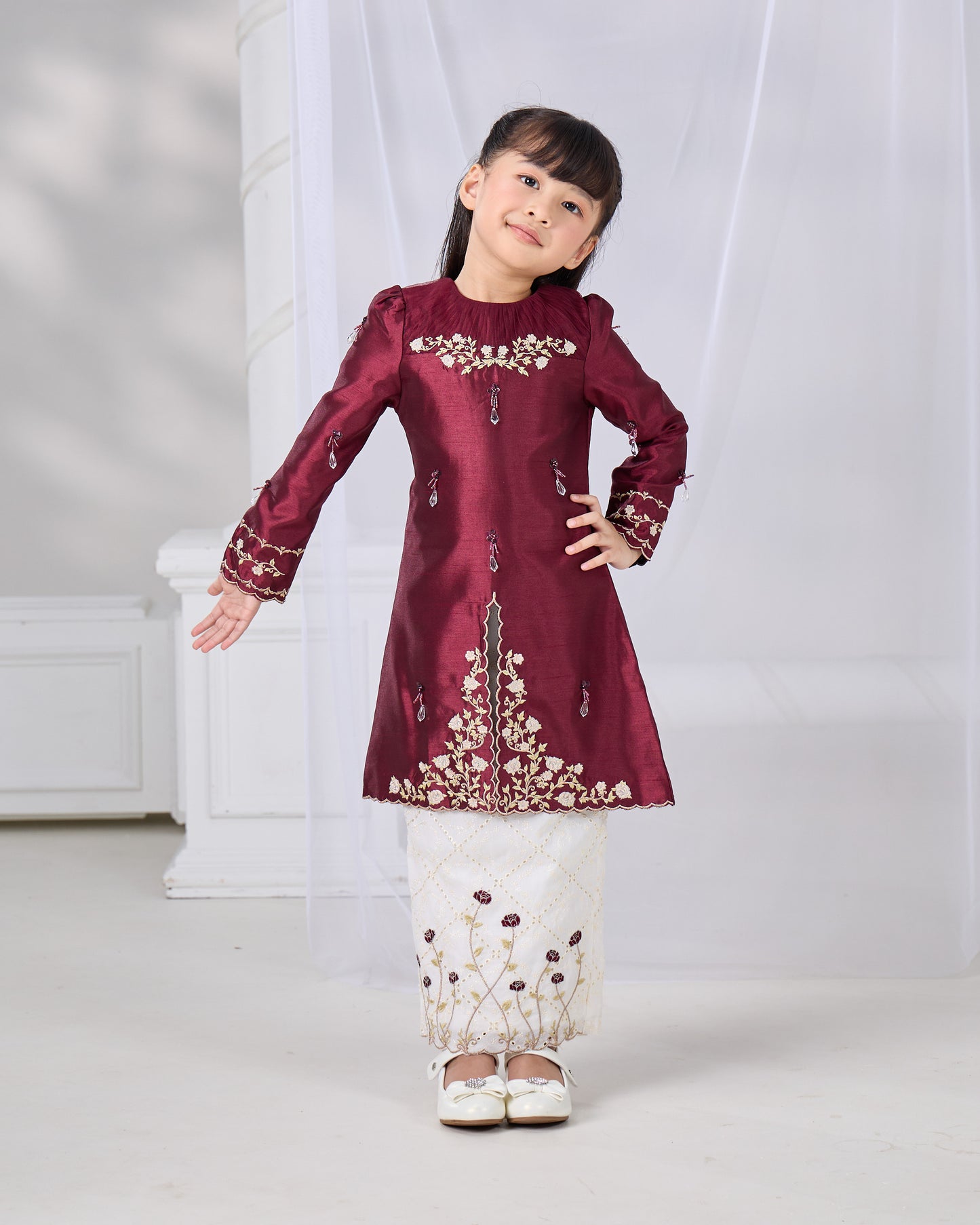 NADRA KURUNG KIDS (BURGUNDY)