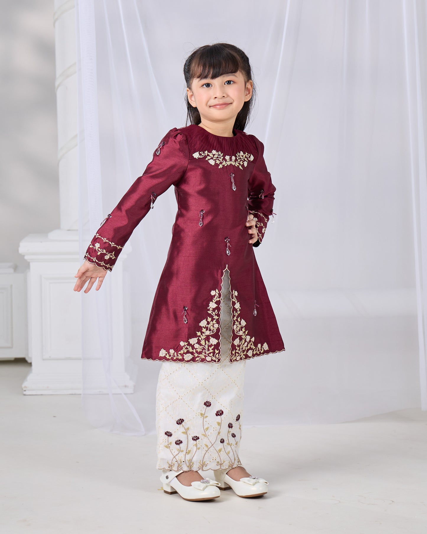 NADRA KURUNG KIDS (BURGUNDY)