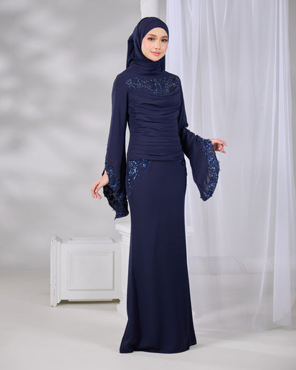 SABRENA DRESS (NAVY BLUE)