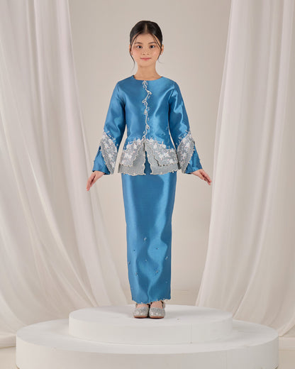 MINOR DEFECT KATHRYN MINI KURUNG KIDS (DIAMOND TEAL BLUE)