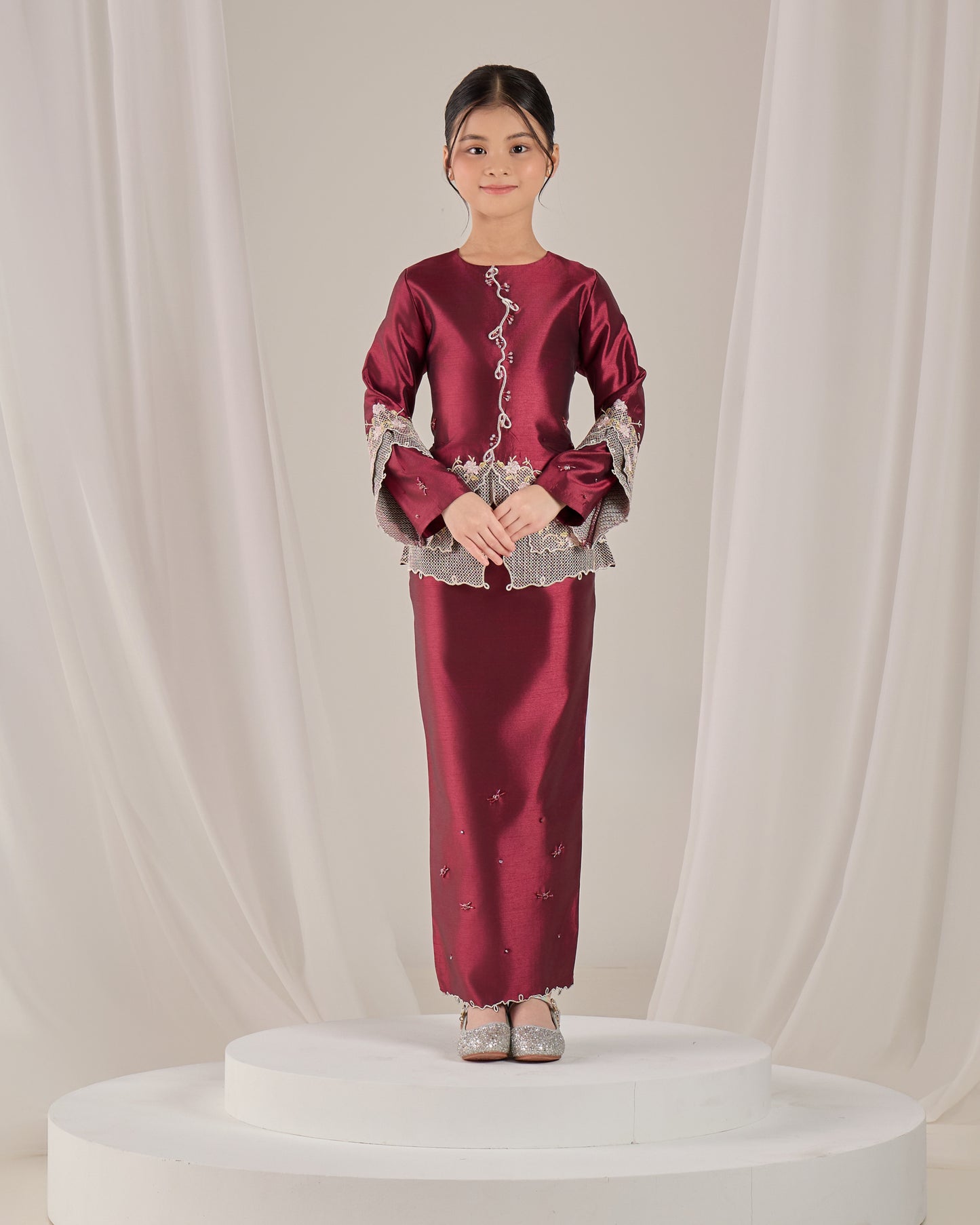 KATHRYN MINI KURUNG KIDS (BURGUNDY)
