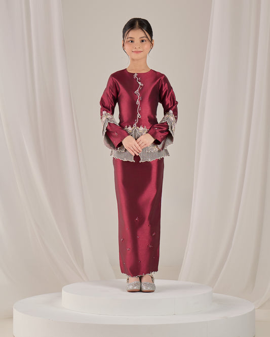 KATHRYN MINI KURUNG KIDS (BURGUNDY)