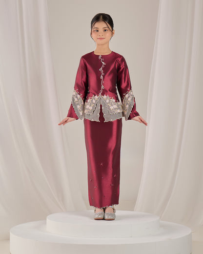 KATHRYN MINI KURUNG KIDS (BURGUNDY)
