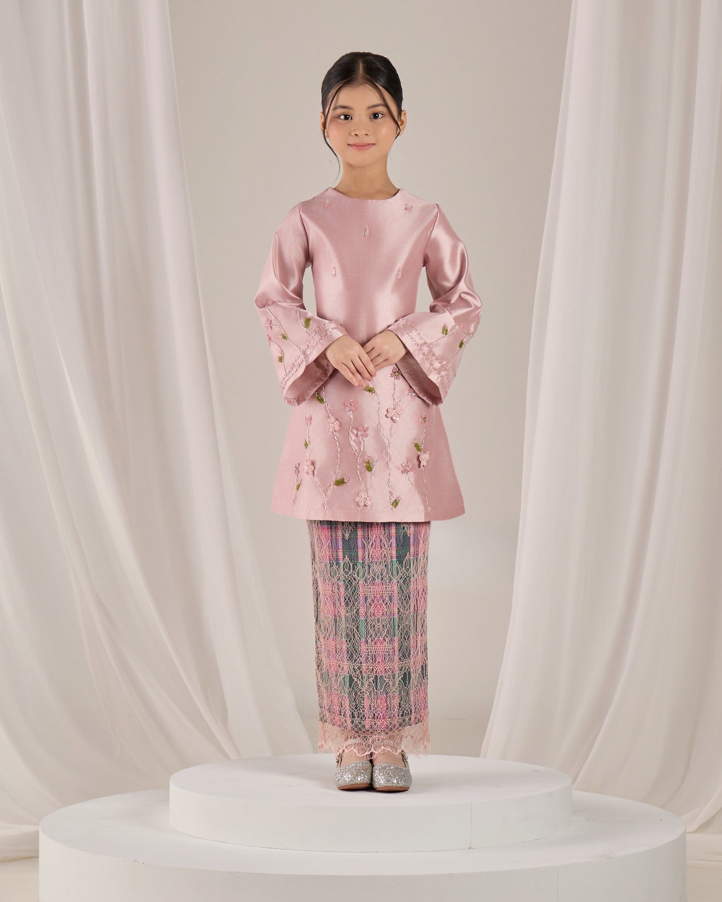 MINOR DEFECT NOURAH KURUNG KIDS (DUSTY PINK)
