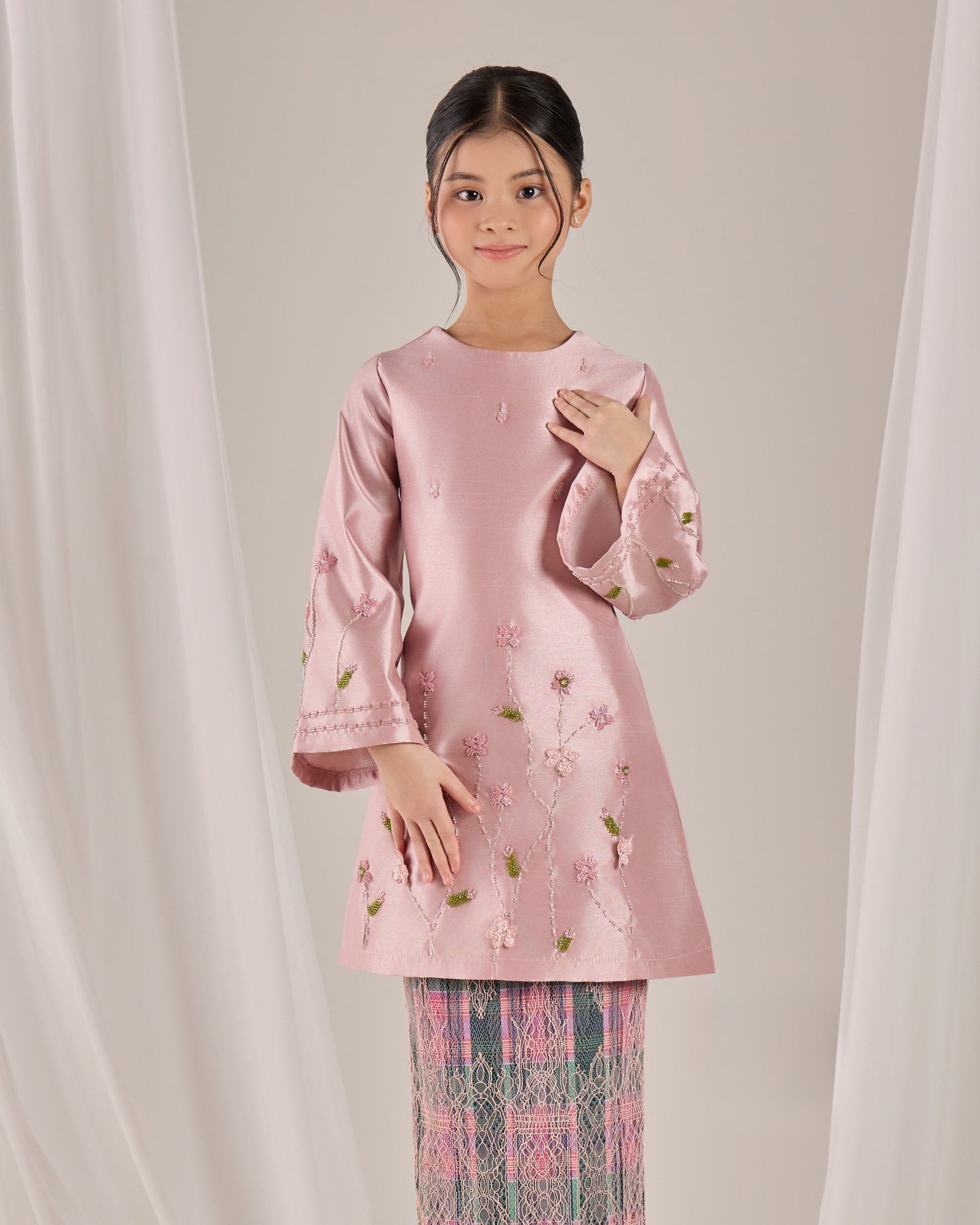 MINOR DEFECT NOURAH KURUNG KIDS (DUSTY PINK)