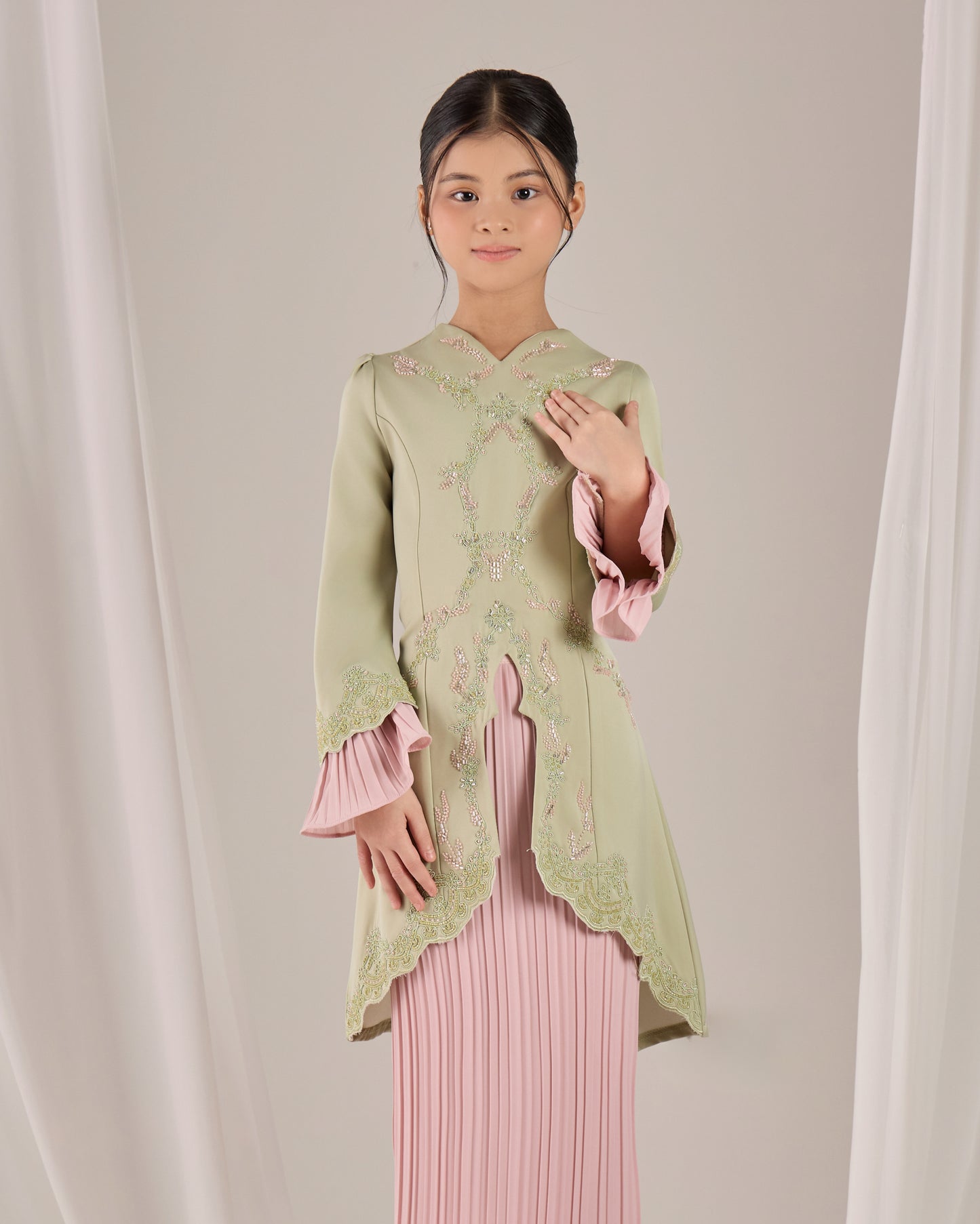 ISYRA KURUNG KIDS (MATCHA)