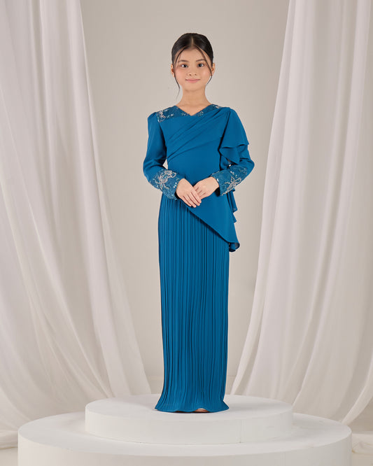 ADALINE DRESS KIDS (TEAL BLUE)