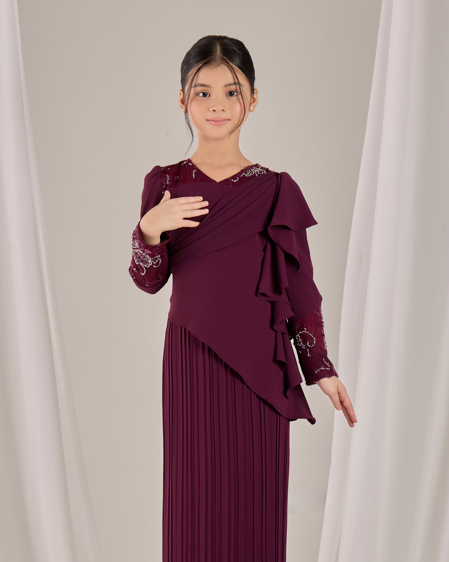 ADALINE DRESS KIDS (PURPLE PLUM)