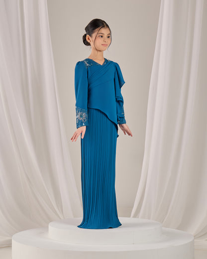 ADALINE DRESS KIDS (TEAL BLUE)