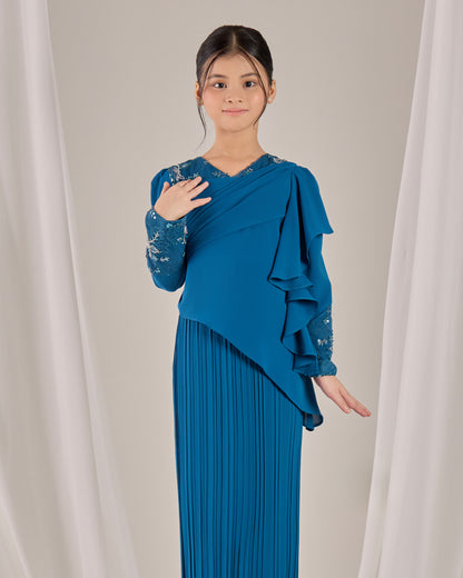 ADALINE DRESS KIDS (TEAL BLUE)