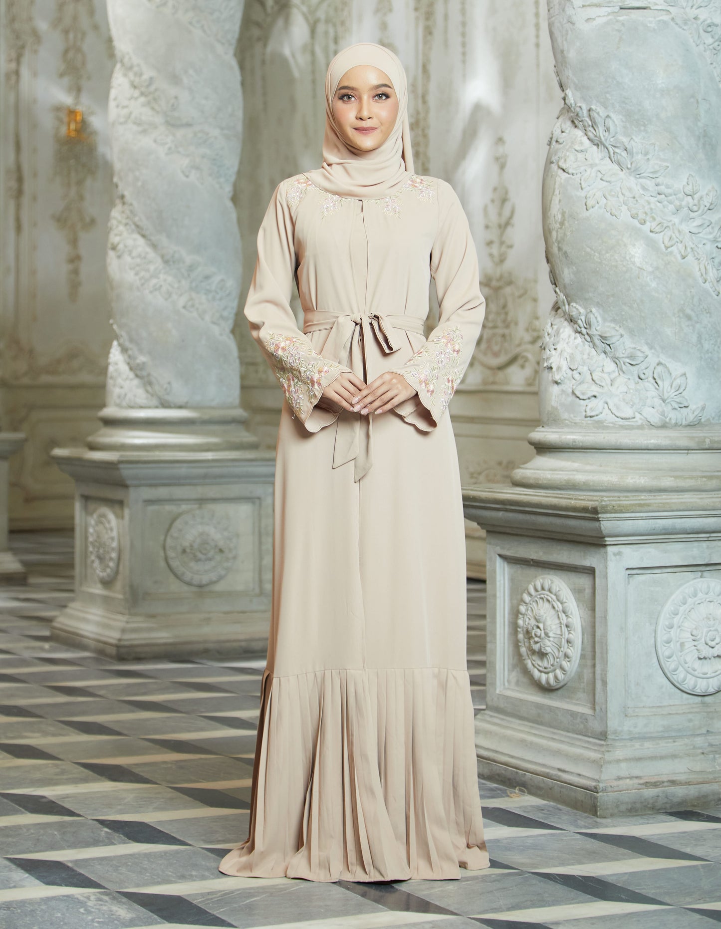 INAAYA ABAYA WITH PANTS (CHAMPAGNE)