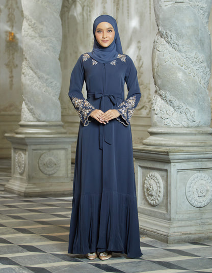 INAAYA ABAYA WITH PANTS (NAVY BLUE)