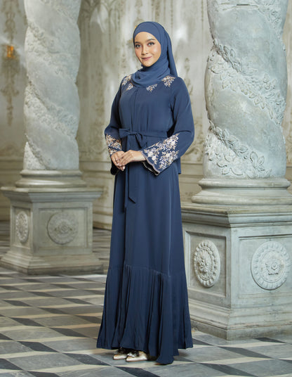 INAAYA ABAYA WITH PANTS (NAVY BLUE)