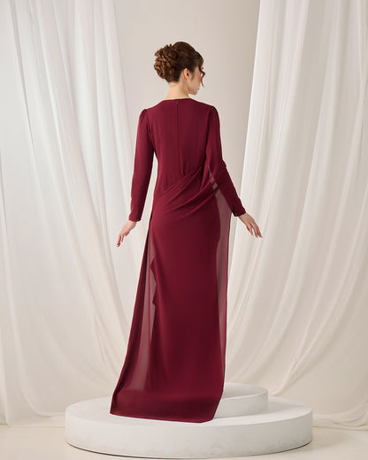 CLAIRE DRESS (BURGUNDY)