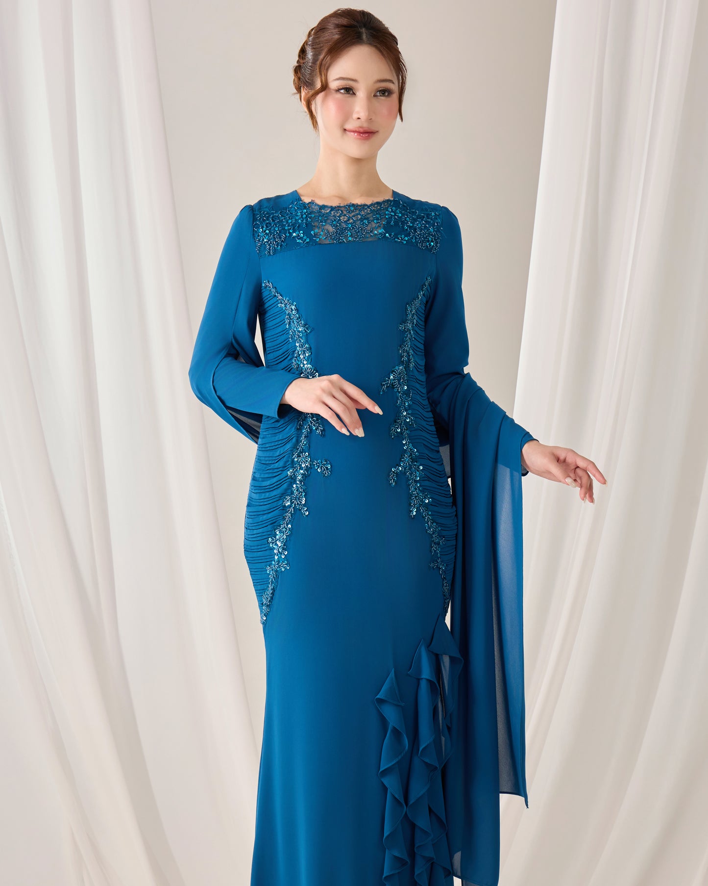 CLAIRE DRESS (TEAL BLUE)