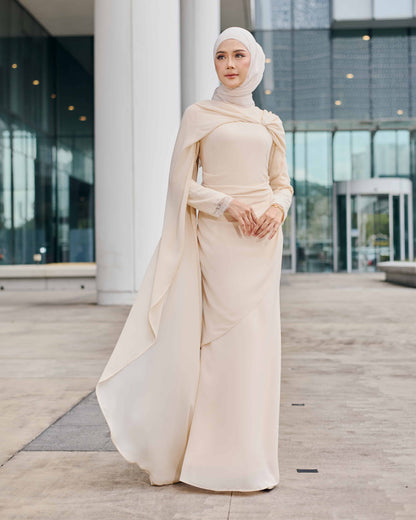 ELSARA DRESS (CREAM) Hijabistahub ELSARA DRESS (CREAM) Hijabistahub