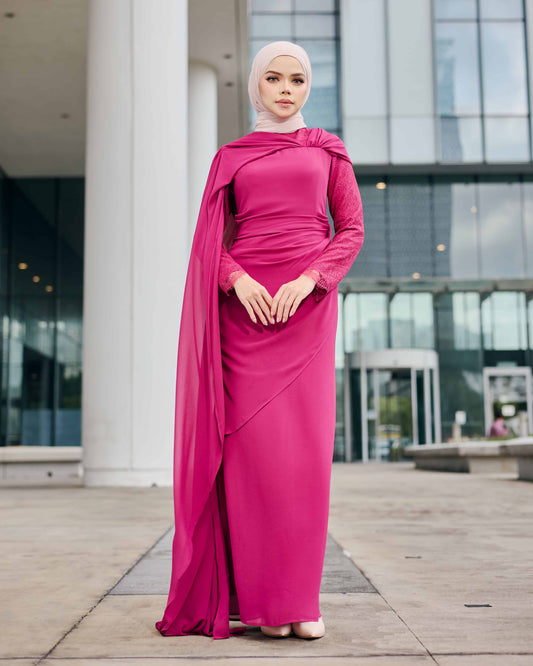 MINOR DEFECT ELSARA DRESS (FUCHSIA)
