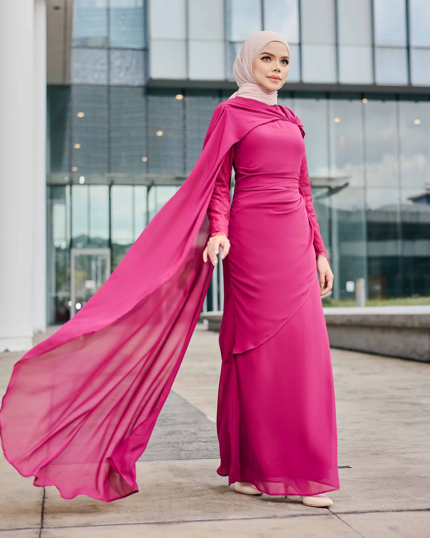 MINOR DEFECT ELSARA DRESS (FUCHSIA)