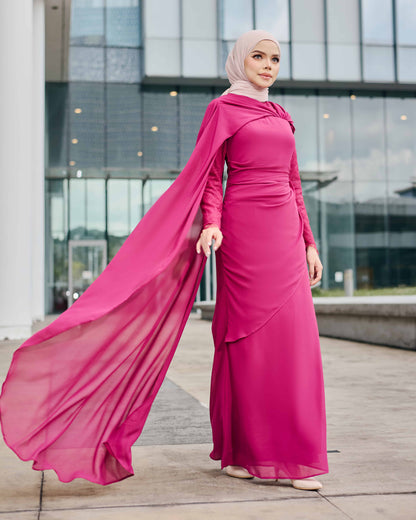 MINOR DEFECT ELSARA DRESS (FUCHSIA)