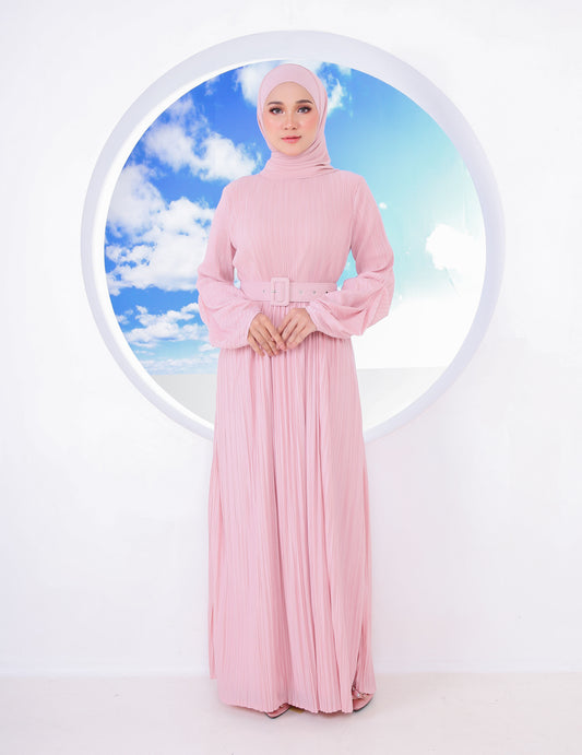 BIANCA PLEATED DRESS (DUSTY PINK)