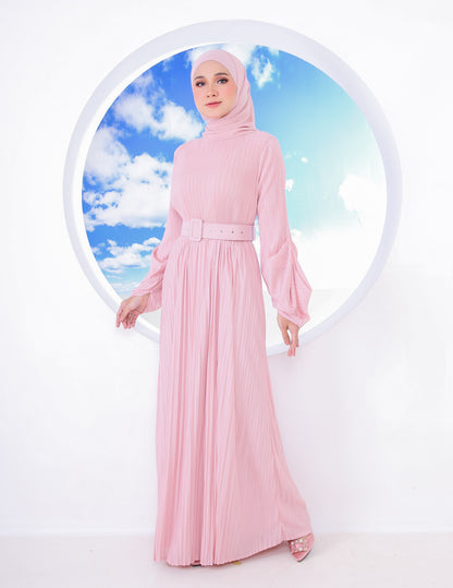 BIANCA PLEATED DRESS (DUSTY PINK)