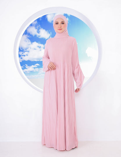 BIANCA PLEATED DRESS (DUSTY PINK)