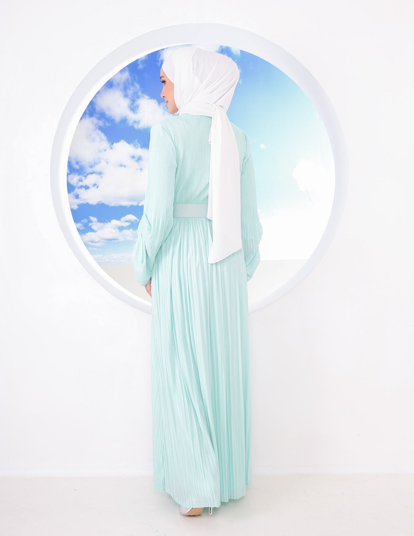 BIANCA PLEATED DRESS (MINT)