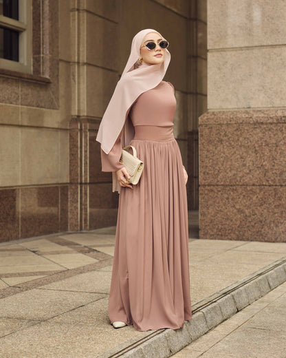 LYRA PLEATED DRESS (KHAKI)