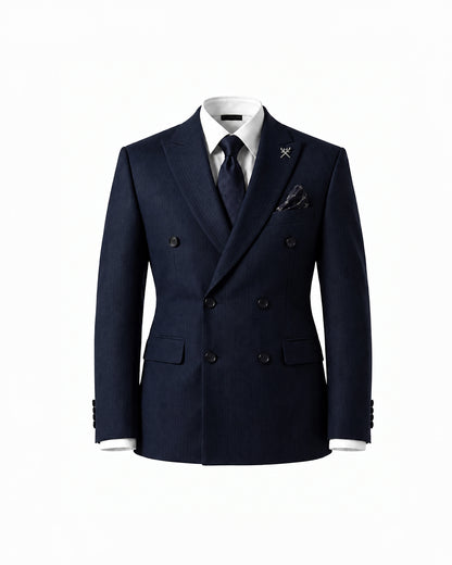 THE KINGSLEY DOUBLE BREASTED SUIT (NAVY BLUE)