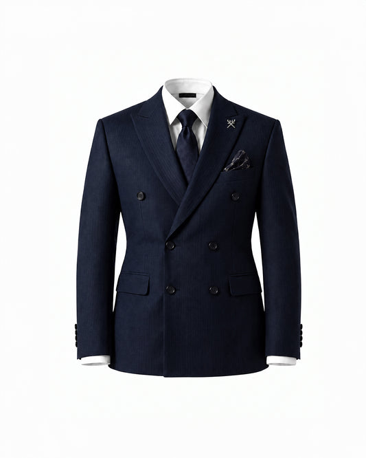 THE KINGSLEY DOUBLE BREASTED SUIT (NAVY BLUE)