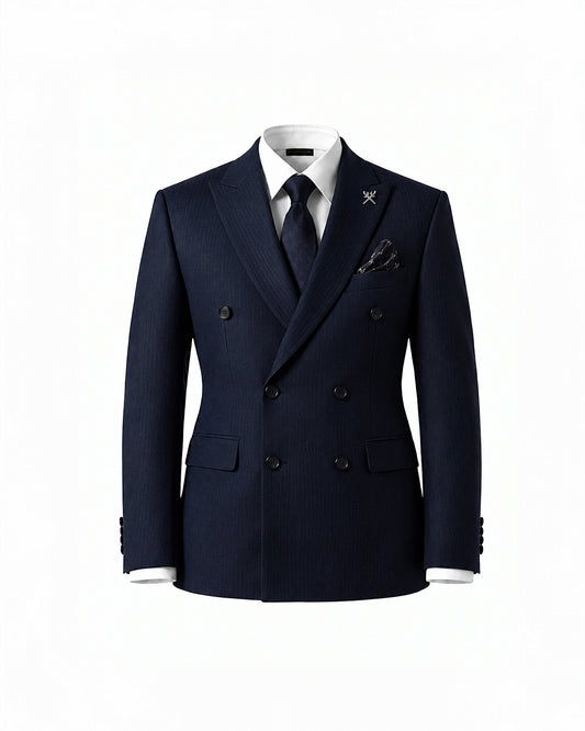 THE KINGSLEY DOUBLE BREASTED SUIT (NAVY BLUE)