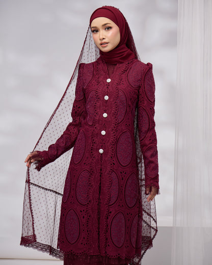 MEARA DRESS (BURGUNDY)