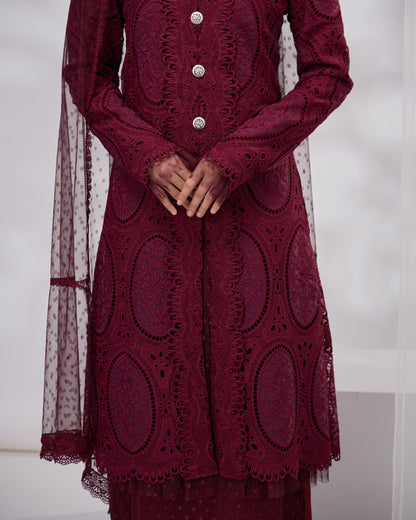 MEARA DRESS (BURGUNDY)