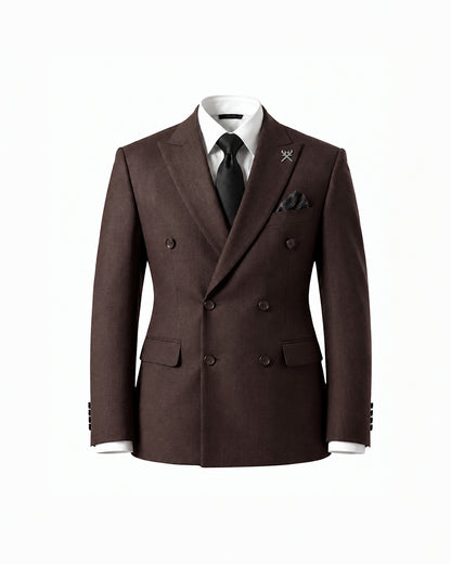 THE REGENT DOUBLE BREASTED SUIT (ASH BROWN)