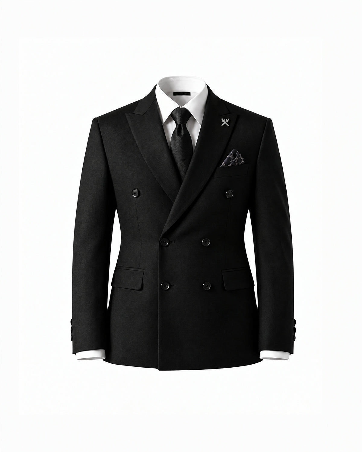 THE REGENT DOUBLE BREASTED SUIT (BLACK)