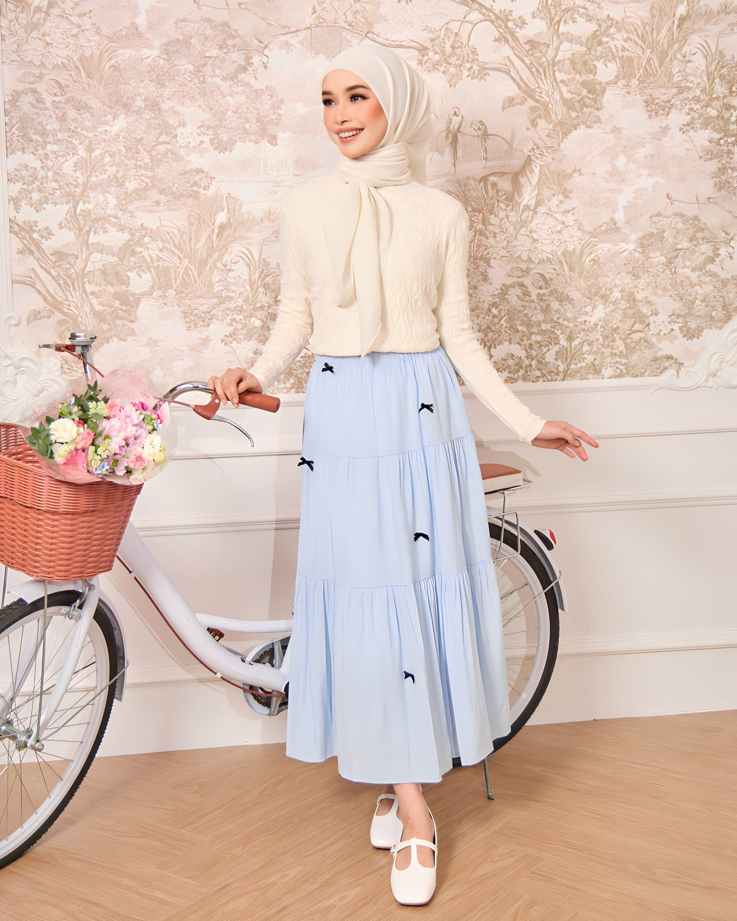 RUBY RIBBON SKIRT (LIGHT BLUE)