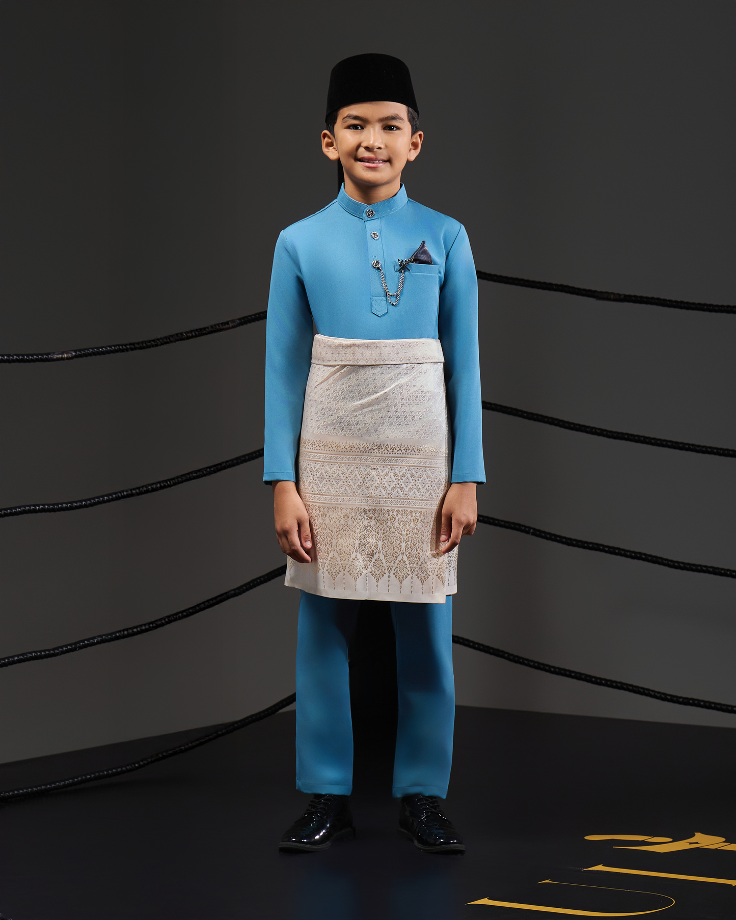 MINOR DEFECT SOULTAN BAJU MELAYU FOR KIDS (DIAMOND TEAL BLUE)