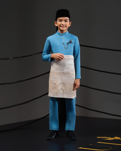 MINOR DEFECT SOULTAN BAJU MELAYU FOR KIDS (DIAMOND TEAL BLUE)