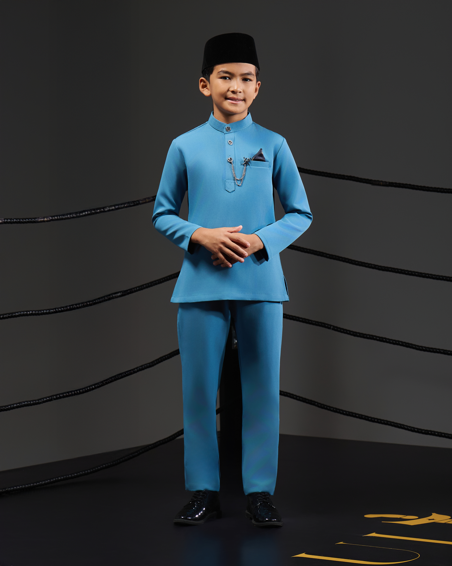 MINOR DEFECT SOULTAN BAJU MELAYU FOR KIDS (DIAMOND TEAL BLUE)