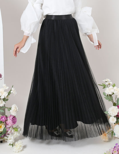 MINOR DEFECT TUTU PLEATED SKIRT (BLACK)