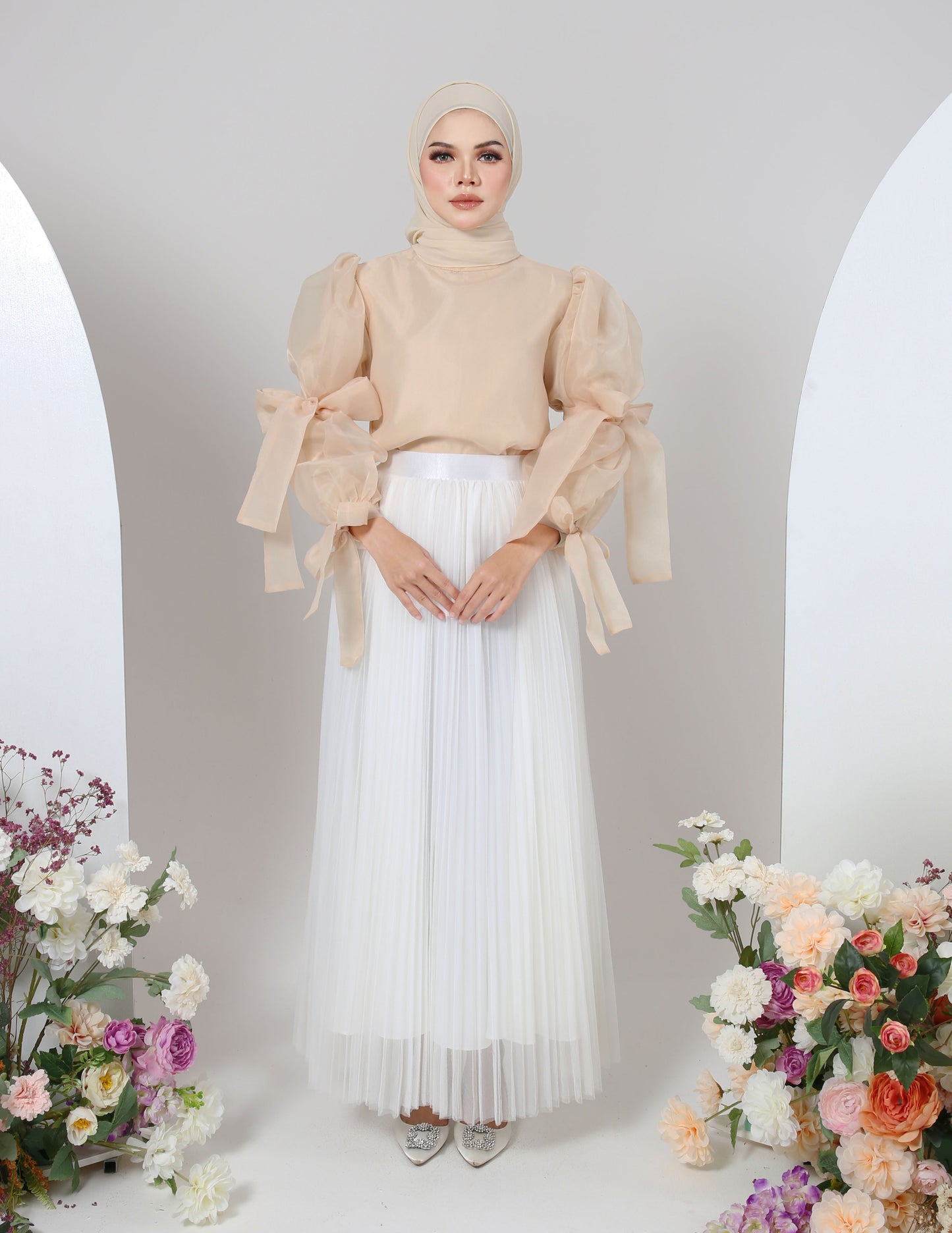 MINOR DEFECT TUTU PLEATED SKIRT (WHITE)