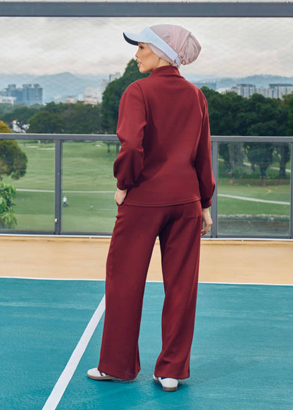 MAEVE JUMPER WIDE SET (BURGUNDY)