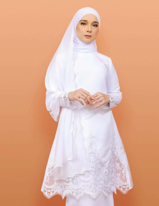 VEIL EMBROIDERY SHAWL CODE A05 (WHITE)