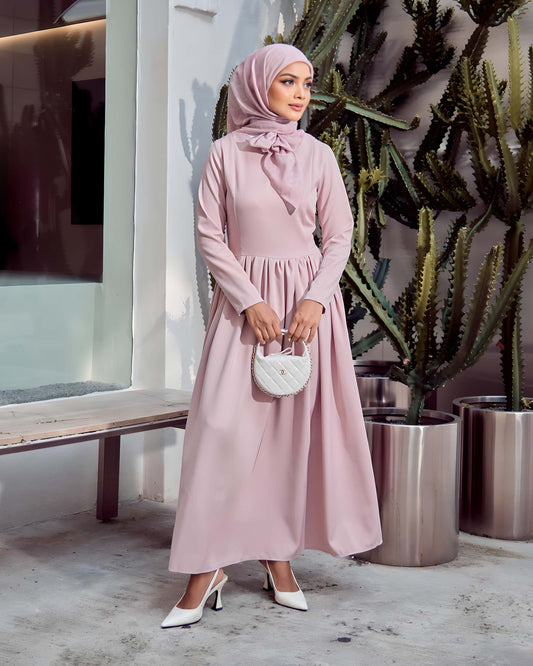 A-LINE POLKA DRESS (PINK)