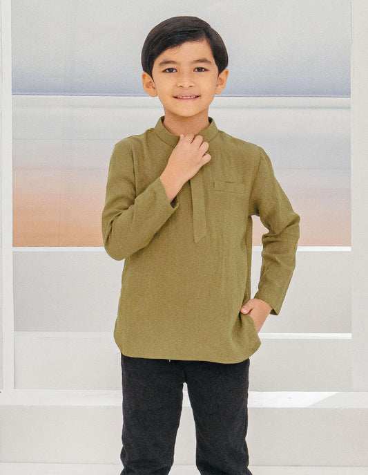 ADAM KURTA FOR KIDS (MOSS GREEN)