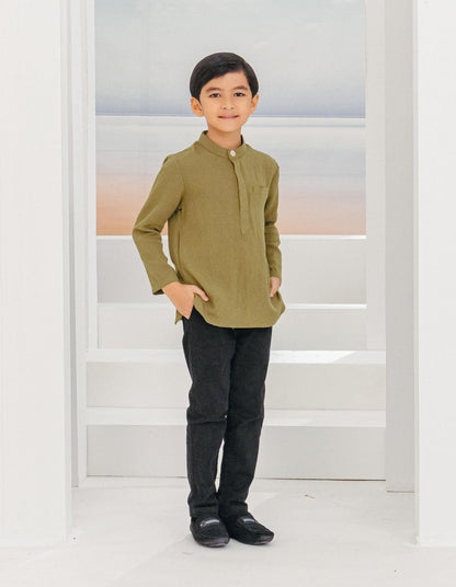 ADAM KURTA FOR KIDS (MOSS GREEN)