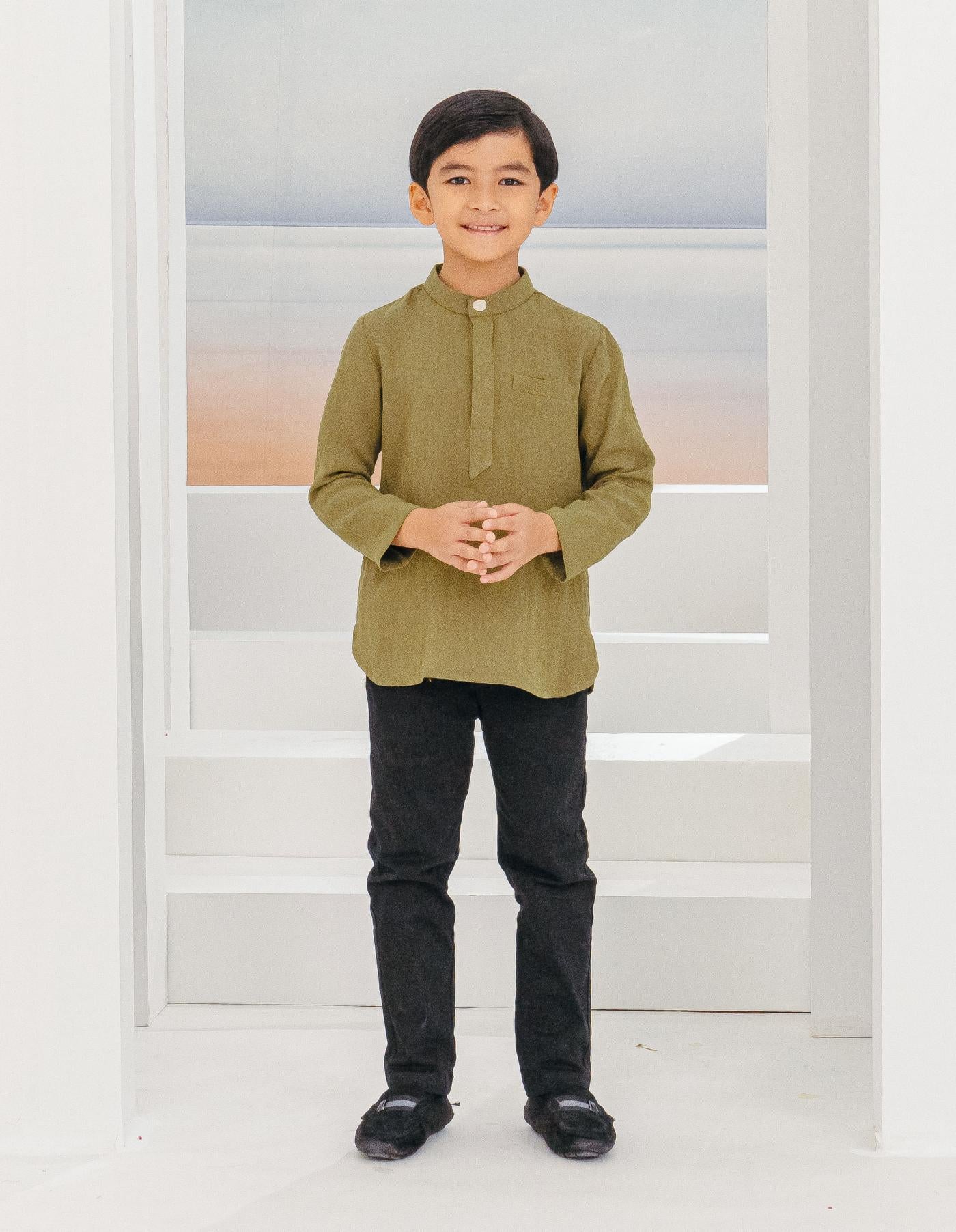 ADAM KURTA FOR KIDS (MOSS GREEN)