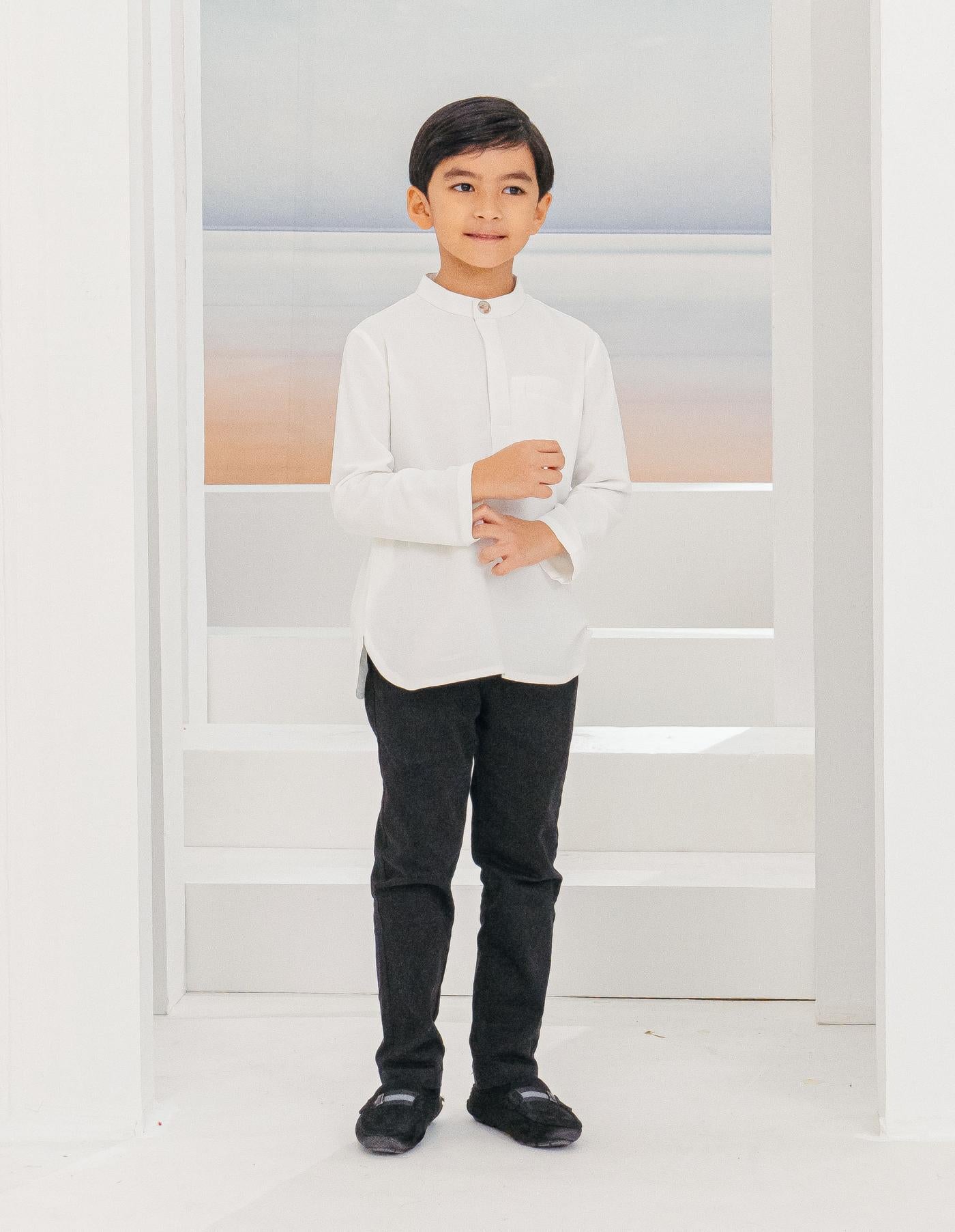 MINOR DEFECT ADAM KURTA FOR KIDS (OFF WHITE)