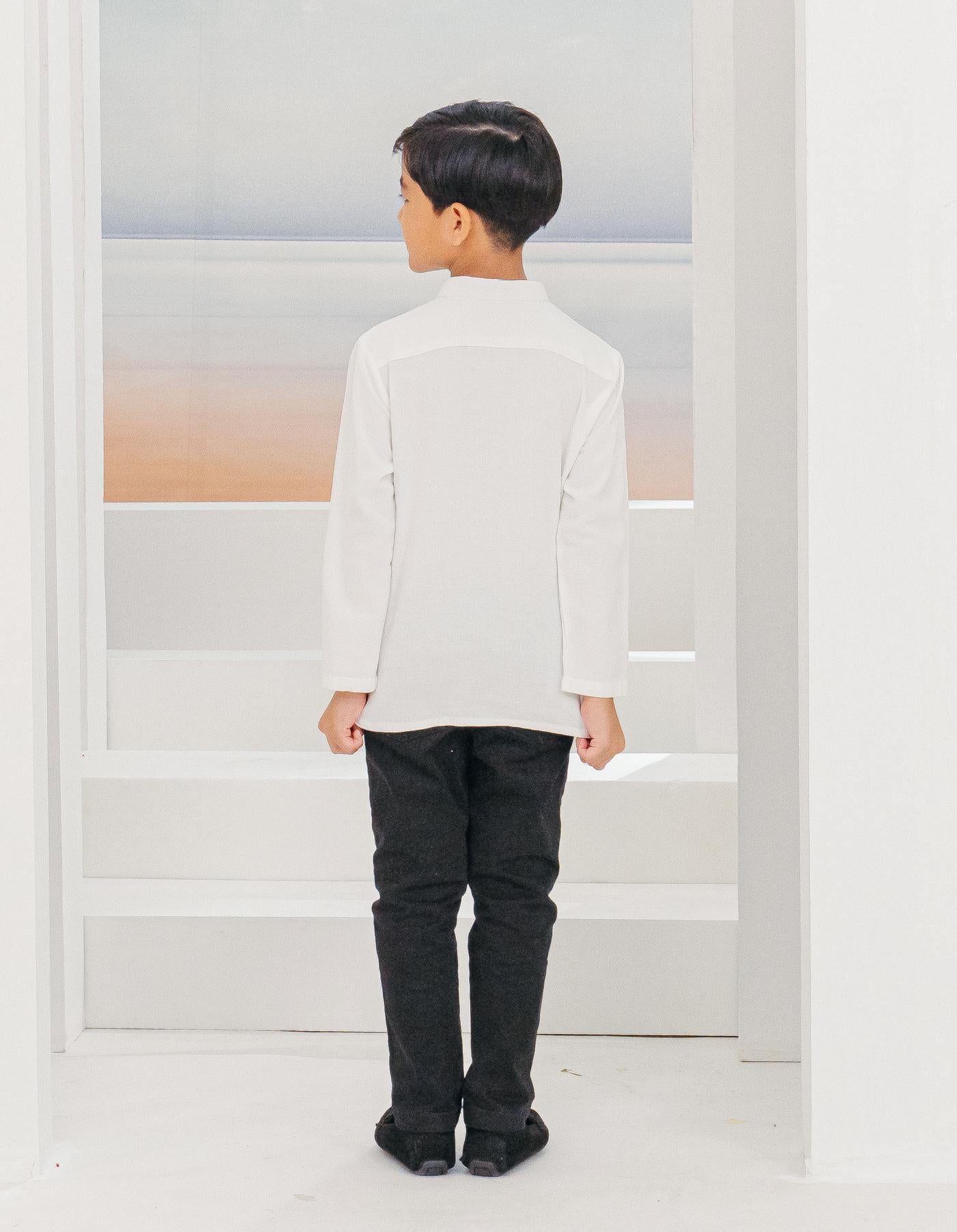 MINOR DEFECT ADAM KURTA FOR KIDS (OFF WHITE)