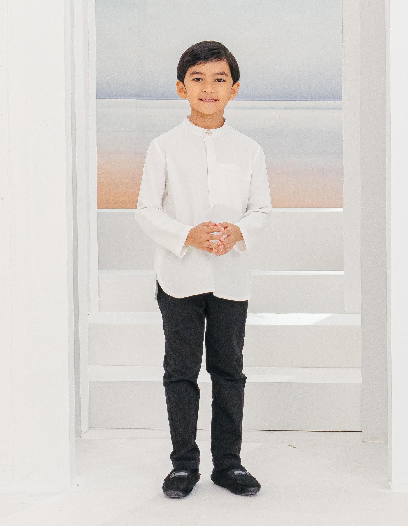 MINOR DEFECT ADAM KURTA FOR KIDS (OFF WHITE)